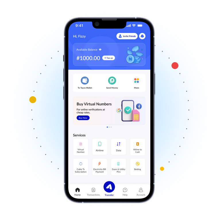 Tayza Mobile App Interface